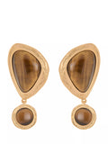 Reiss Tori tumbled stone drop earrings gold, UK version