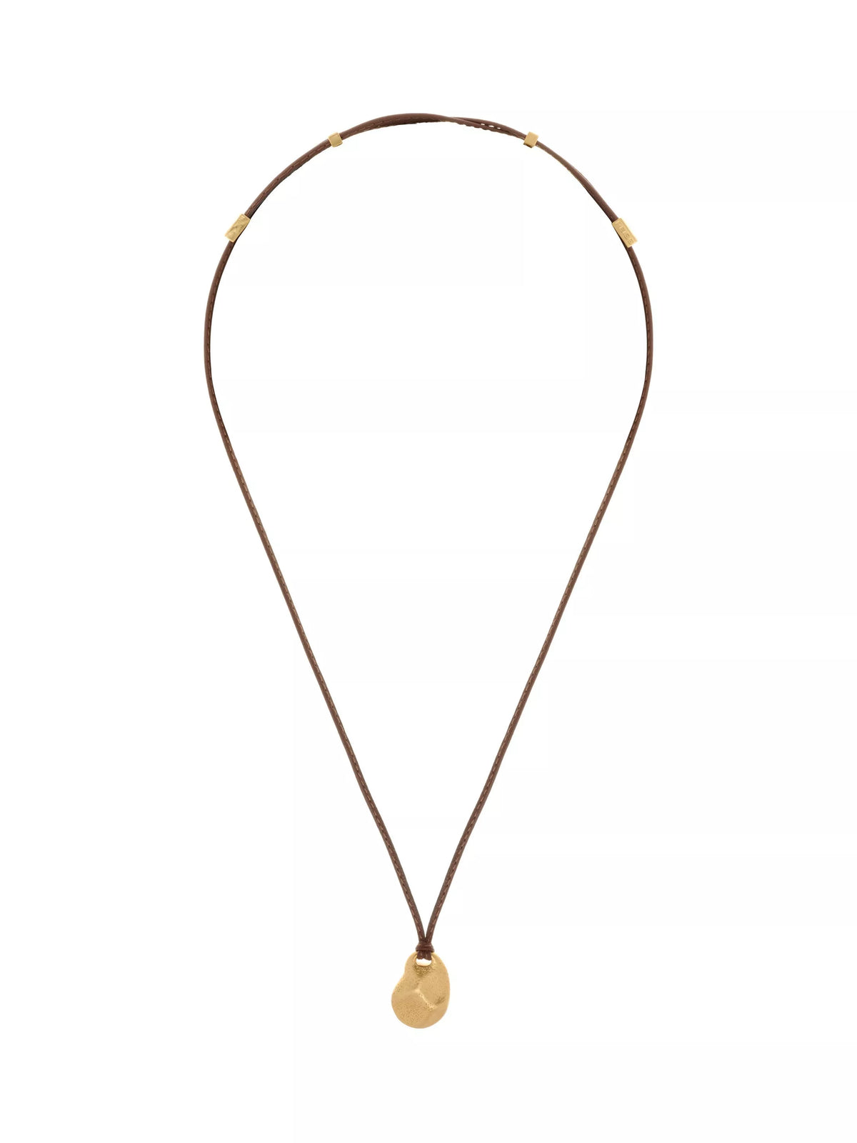 Reiss Opal small organic pendant necklace on leather cord, UK version