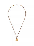 Reiss Opal small organic pendant necklace on leather cord, UK version