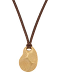 Reiss Opal small organic pendant necklace on leather cord, UK version