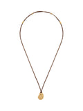 Reiss Opal small organic pendant necklace on leather cord, UK version