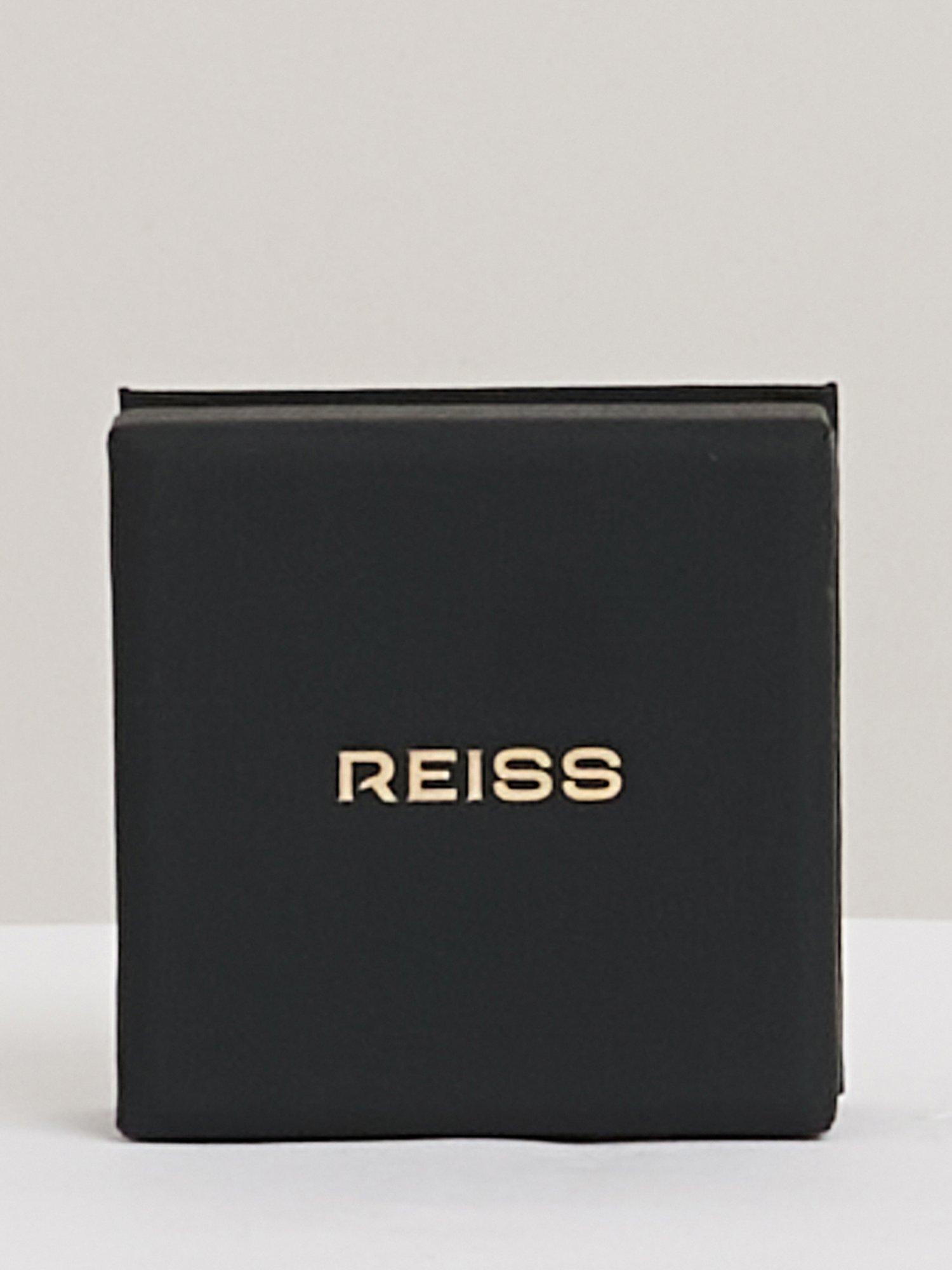 Reiss Pia resin pebble pendant necklace gold burgundy, UK version