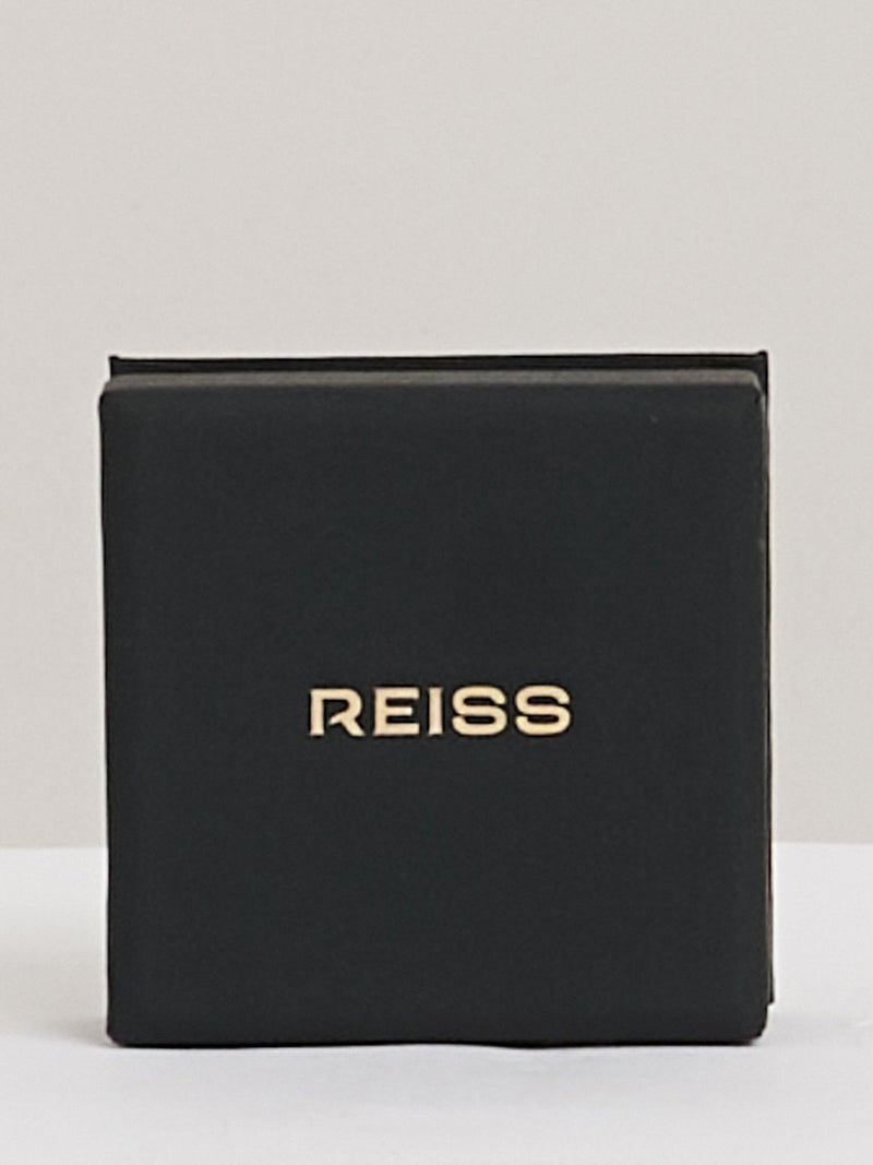 Reiss Pia resin pebble pendant necklace gold burgundy, UK version