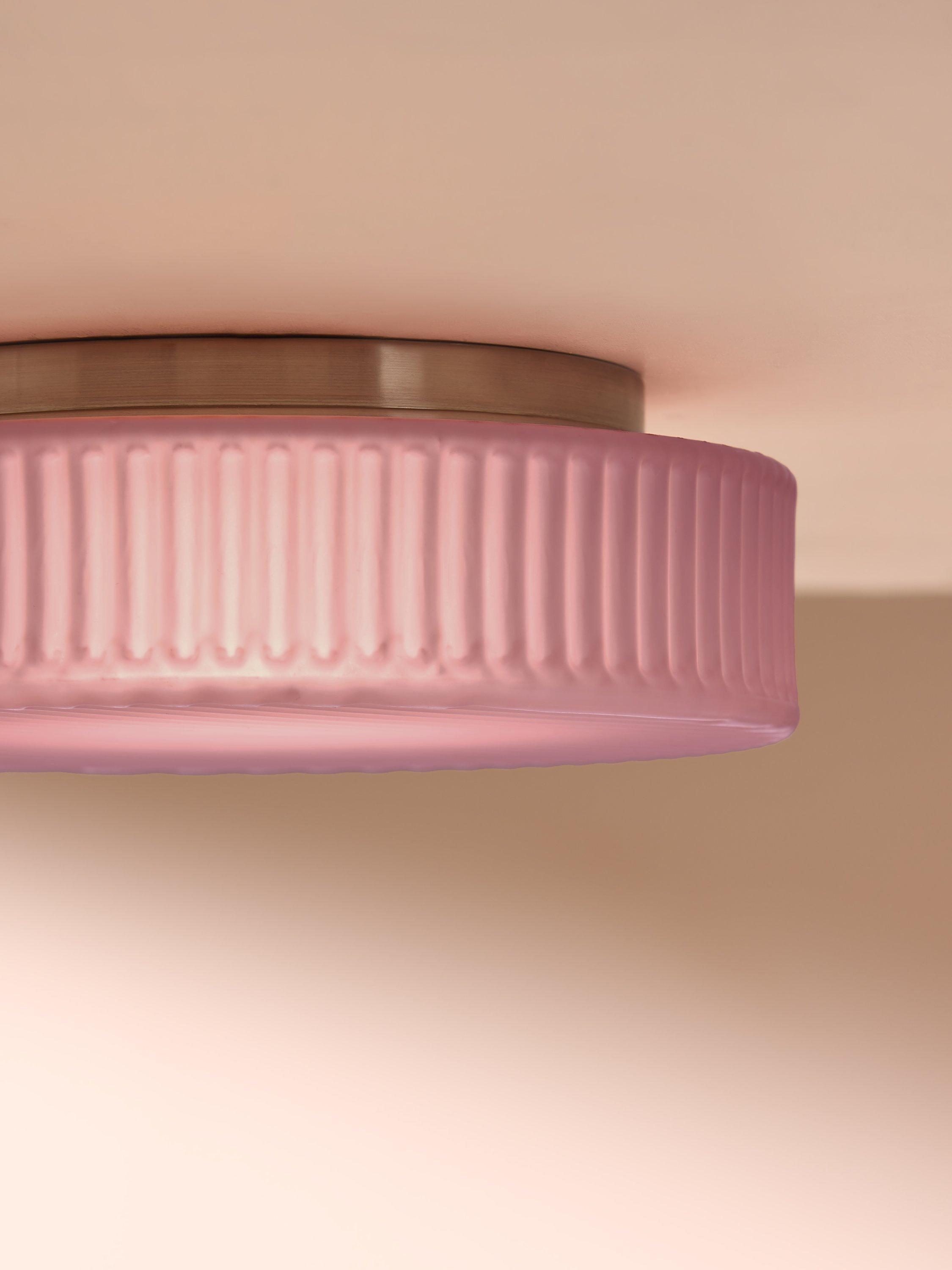 MADE Alma flush ceiling light in pink 53cm, imported from the UK