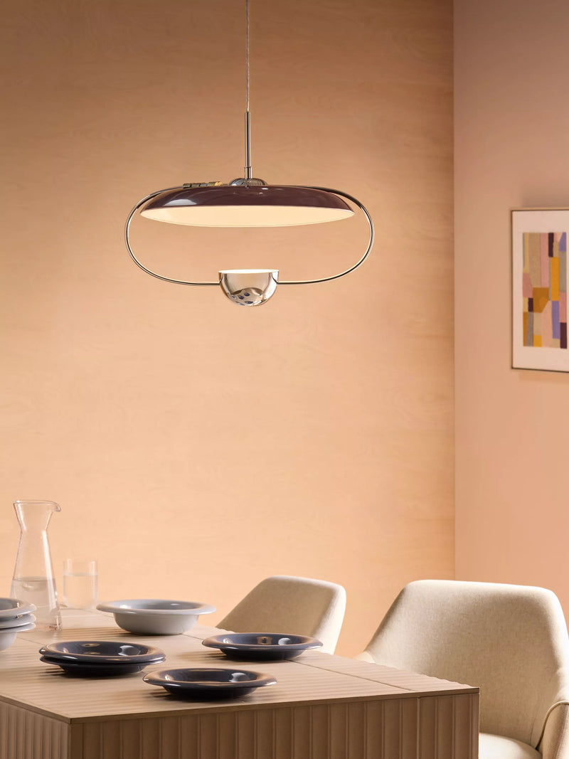MADE Brando pendant ceiling light brown/chrome, imported from the UK