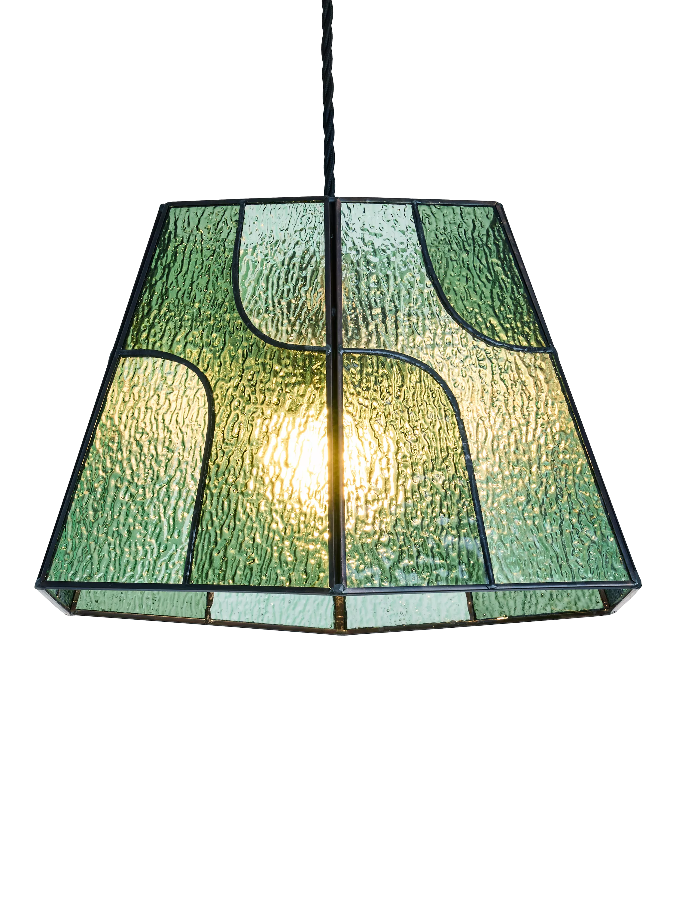 MADE ceiling light green glass shade - British product