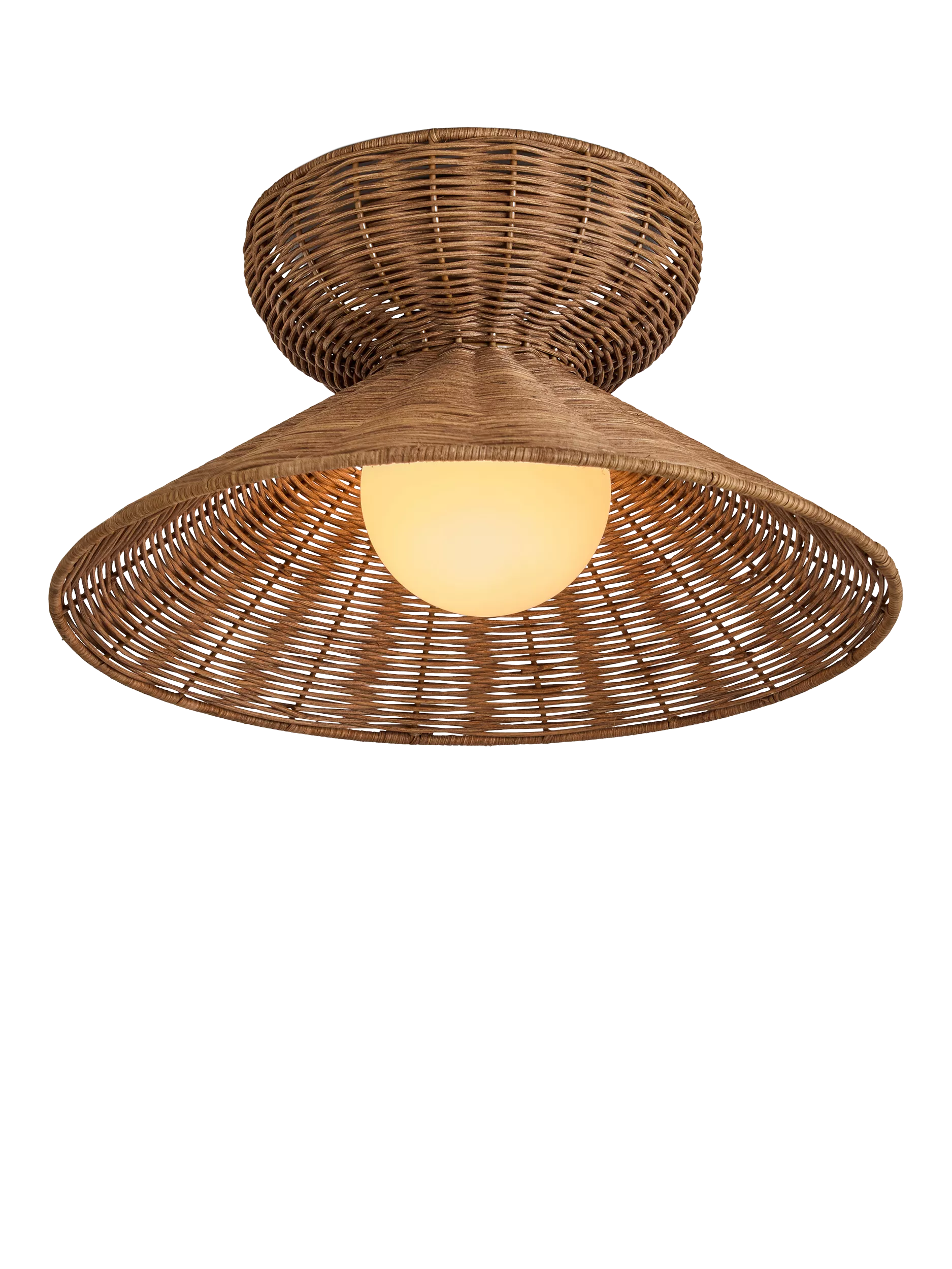 MADE Dorian rattan flush ceiling light natural, UK version