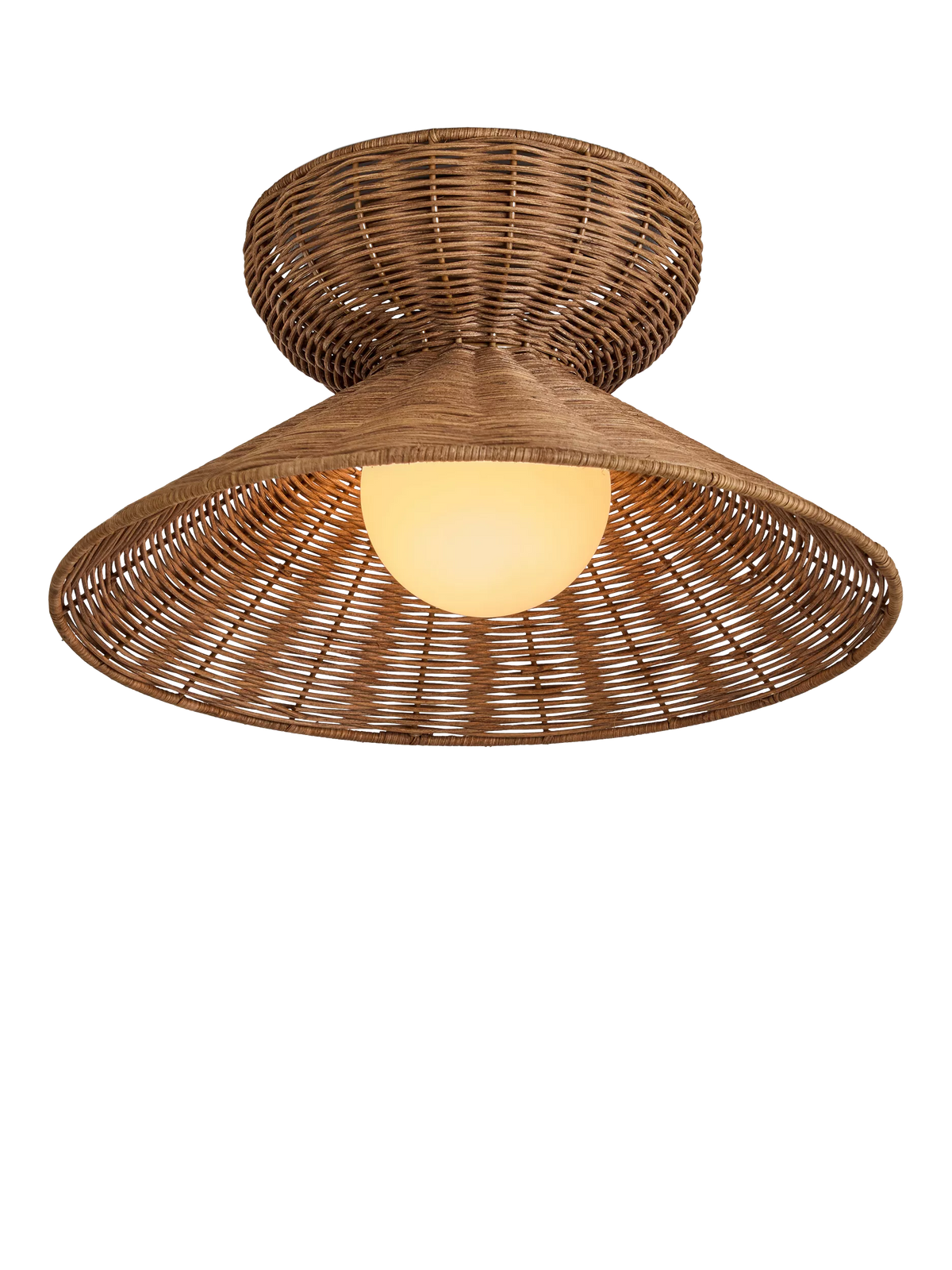MADE Dorian rattan flush ceiling light natural, UK version
