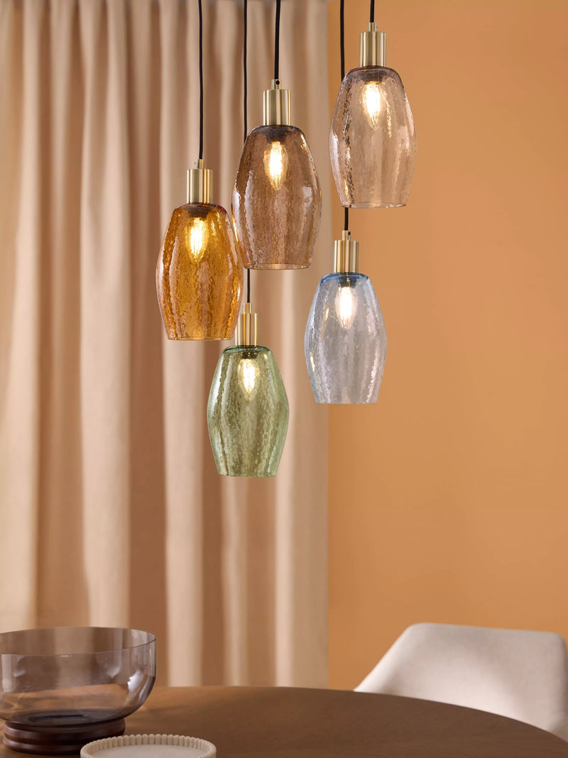 MADE Isla cluster pendant ceiling light with five glass shades - British product