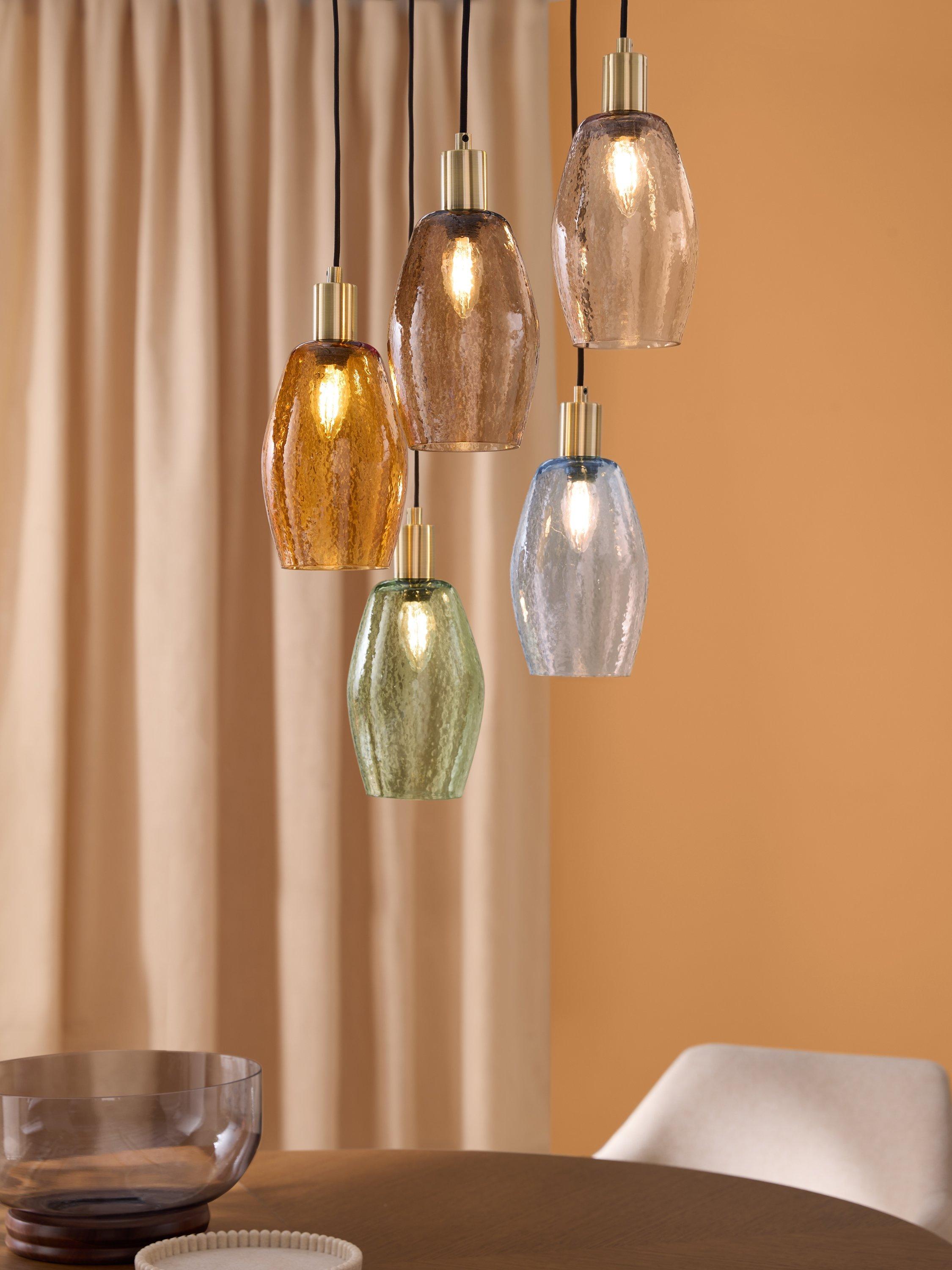 MADE Isla cluster pendant ceiling light with five glass shades - British product