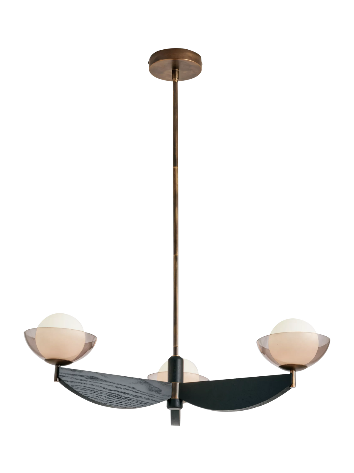 MADE Layla three-arm pendant ceiling light black (British brand)