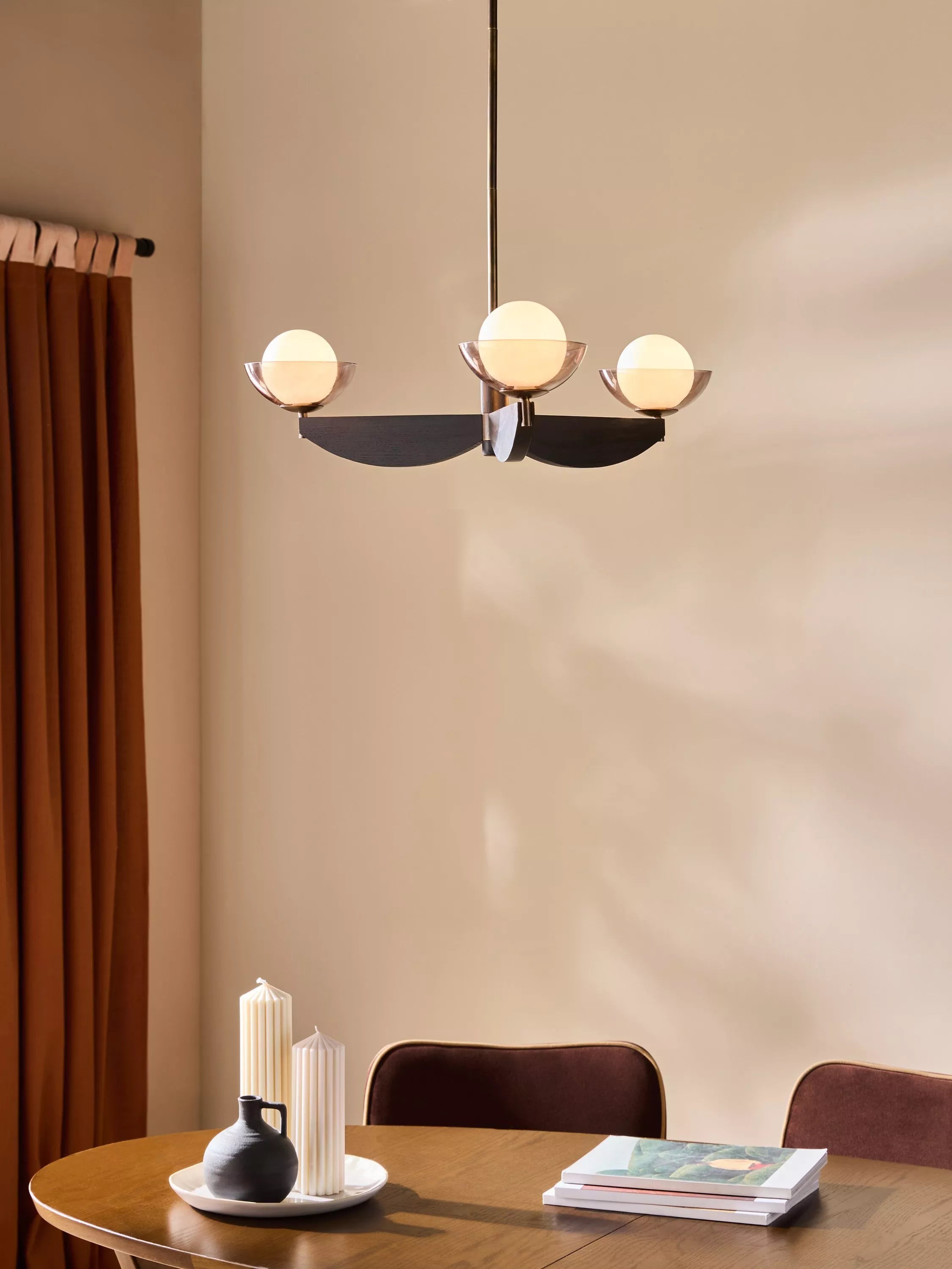 MADE Layla three-arm pendant ceiling light black (British brand)