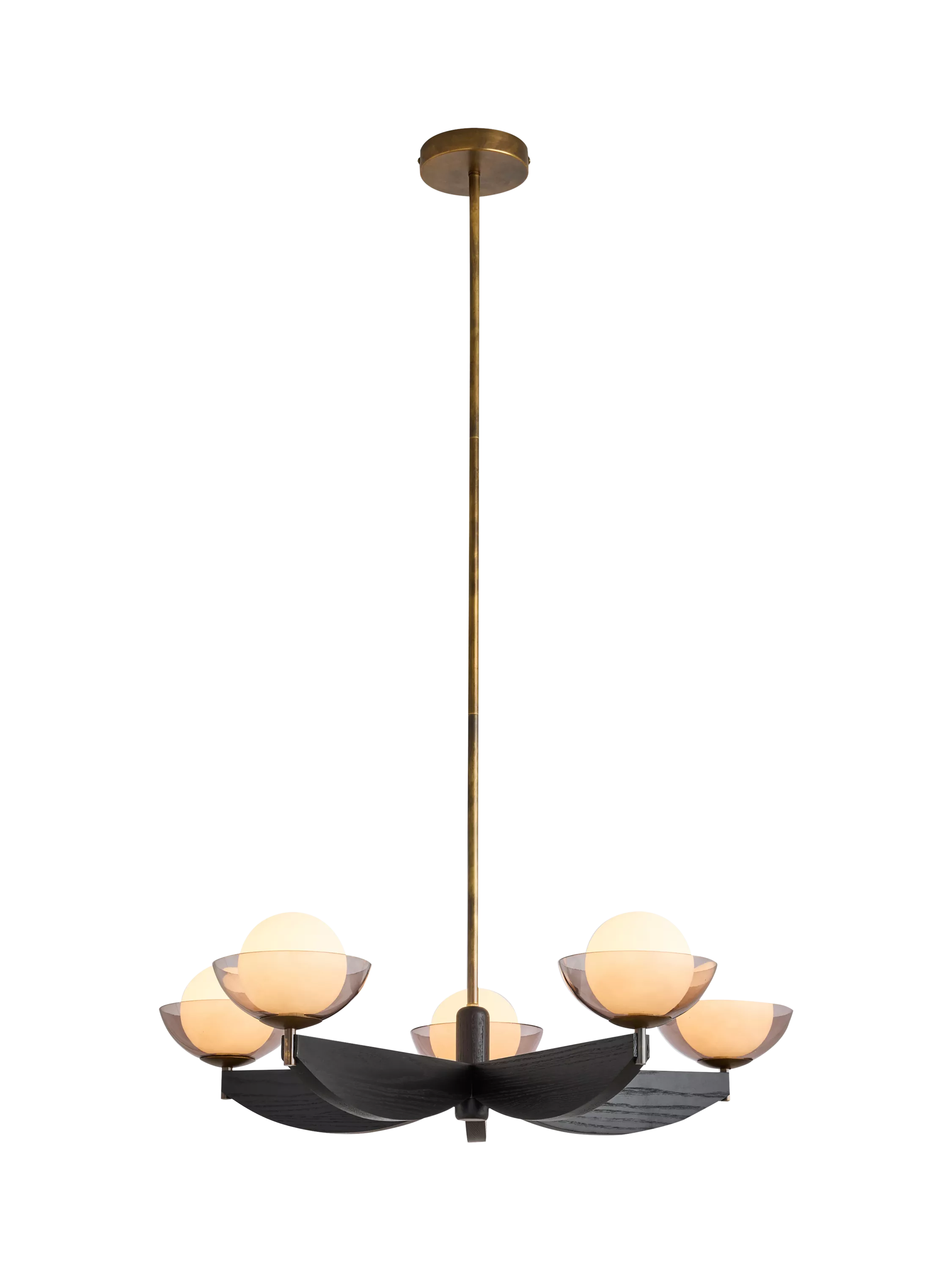 MADE Layla five-arm pendant ceiling light black (British brand)
