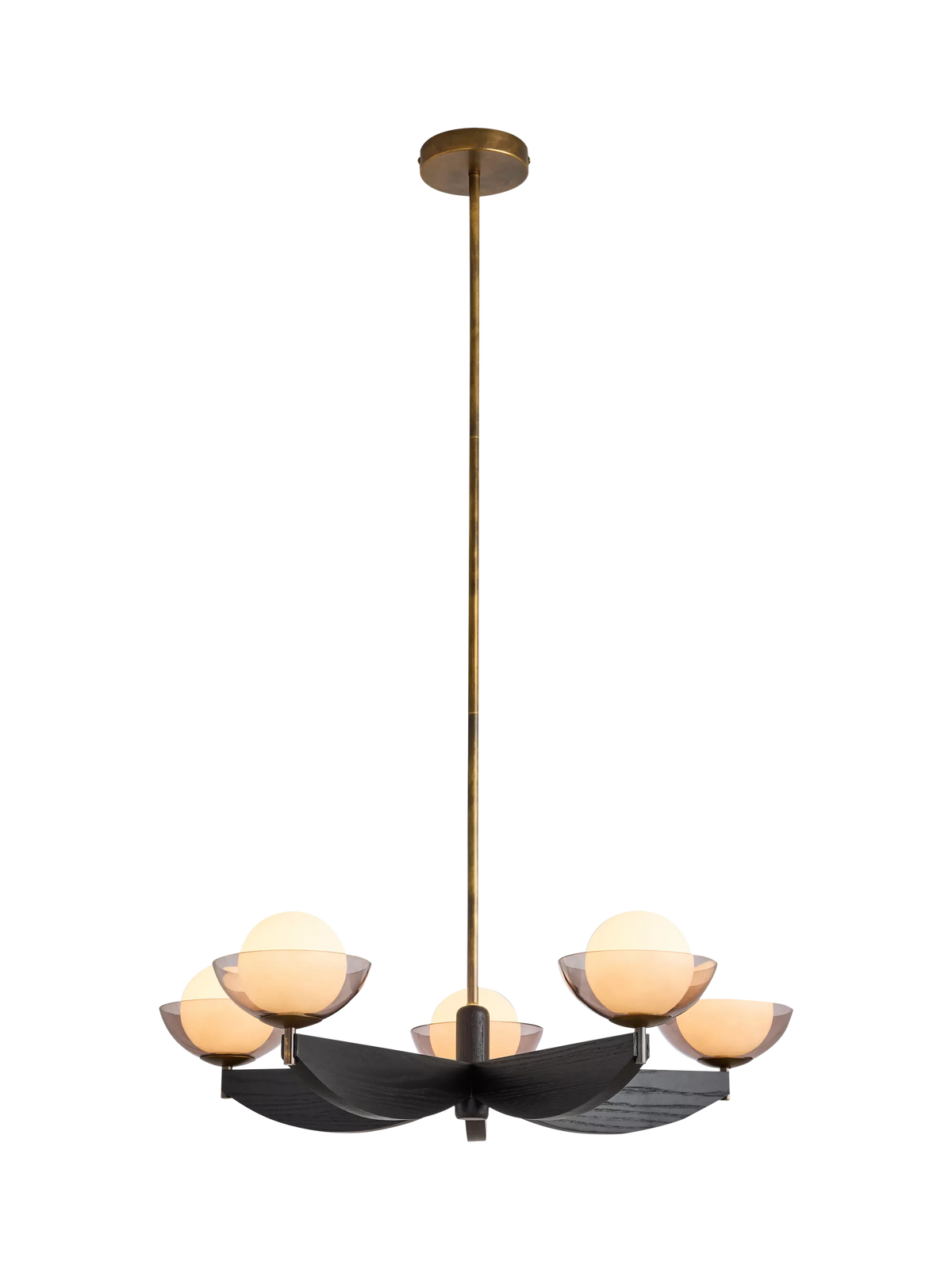 MADE Layla five-arm pendant ceiling light black (British brand)