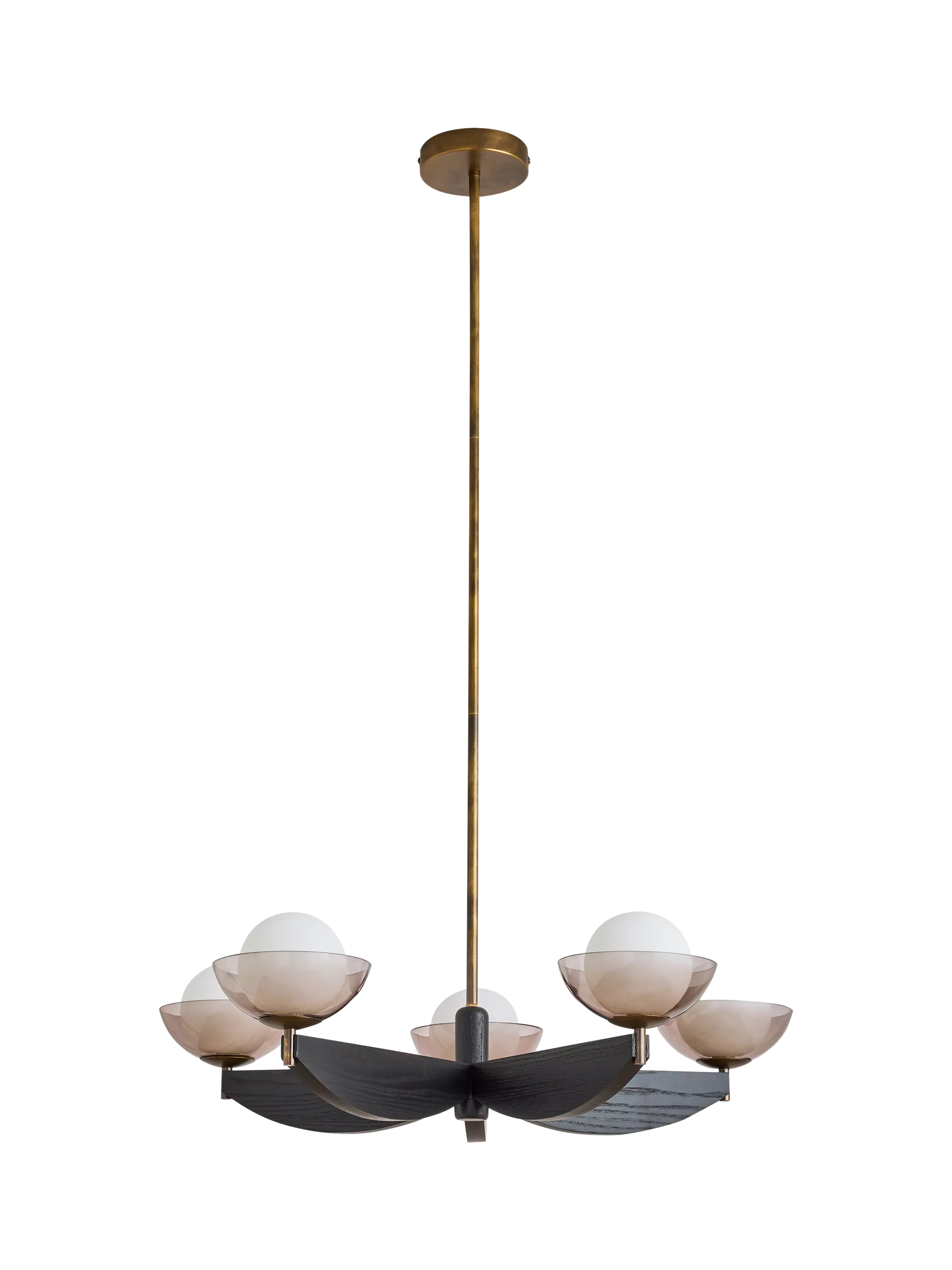 MADE Layla five-arm pendant ceiling light black (British brand)