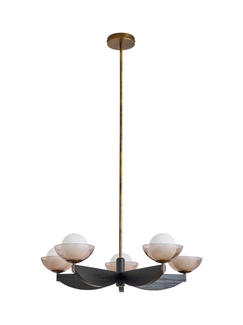 MADE Layla five-arm pendant ceiling light black (British brand)