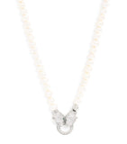 Nialaya Jewelry pearl panther head necklace 51cm, imported from the UK