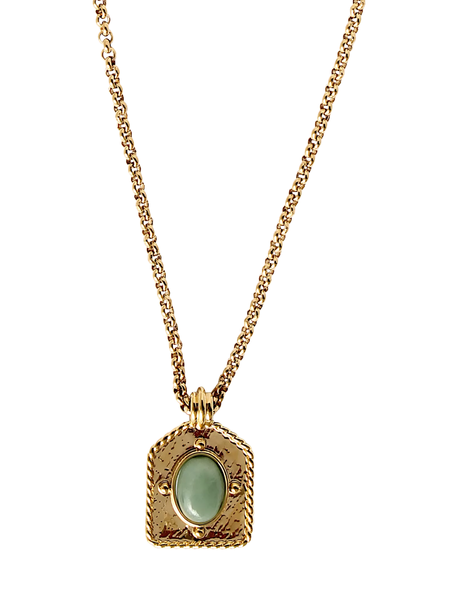 By Alona Aiden Aventurine necklace gold plated, imported from the UK