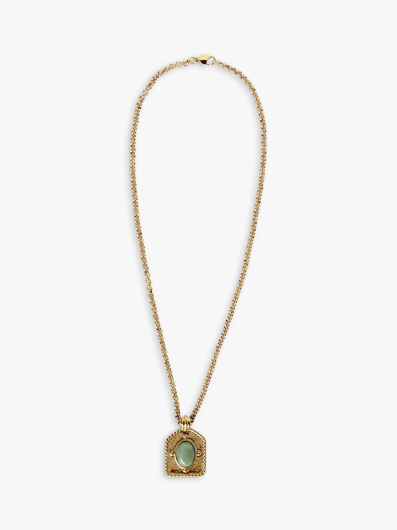 By Alona Aiden Aventurine necklace gold plated, imported from the UK