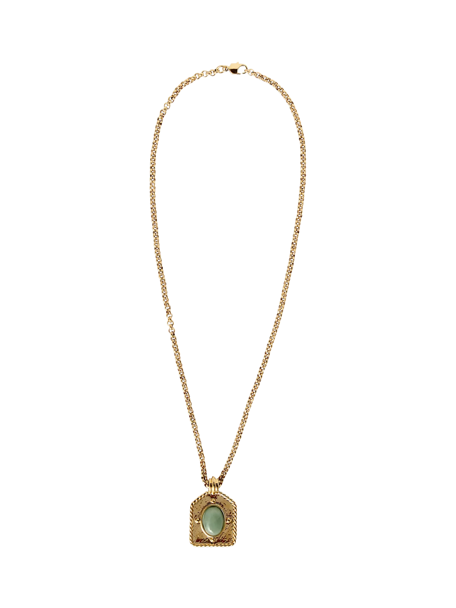 By Alona Aiden Aventurine necklace gold plated, imported from the UK