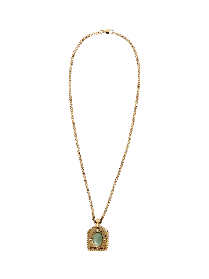 By Alona Aiden Aventurine necklace gold plated, imported from the UK