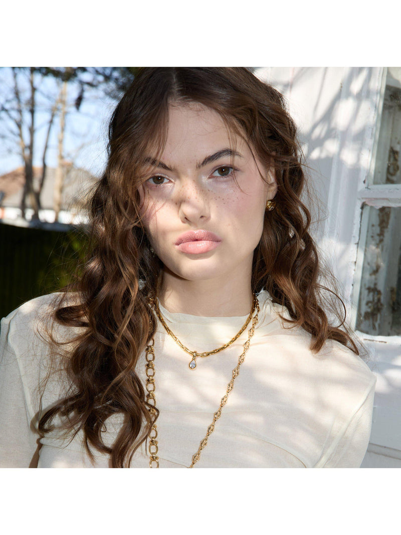 By Alona teardrop necklace gold plated cubic zirconia (British brand)