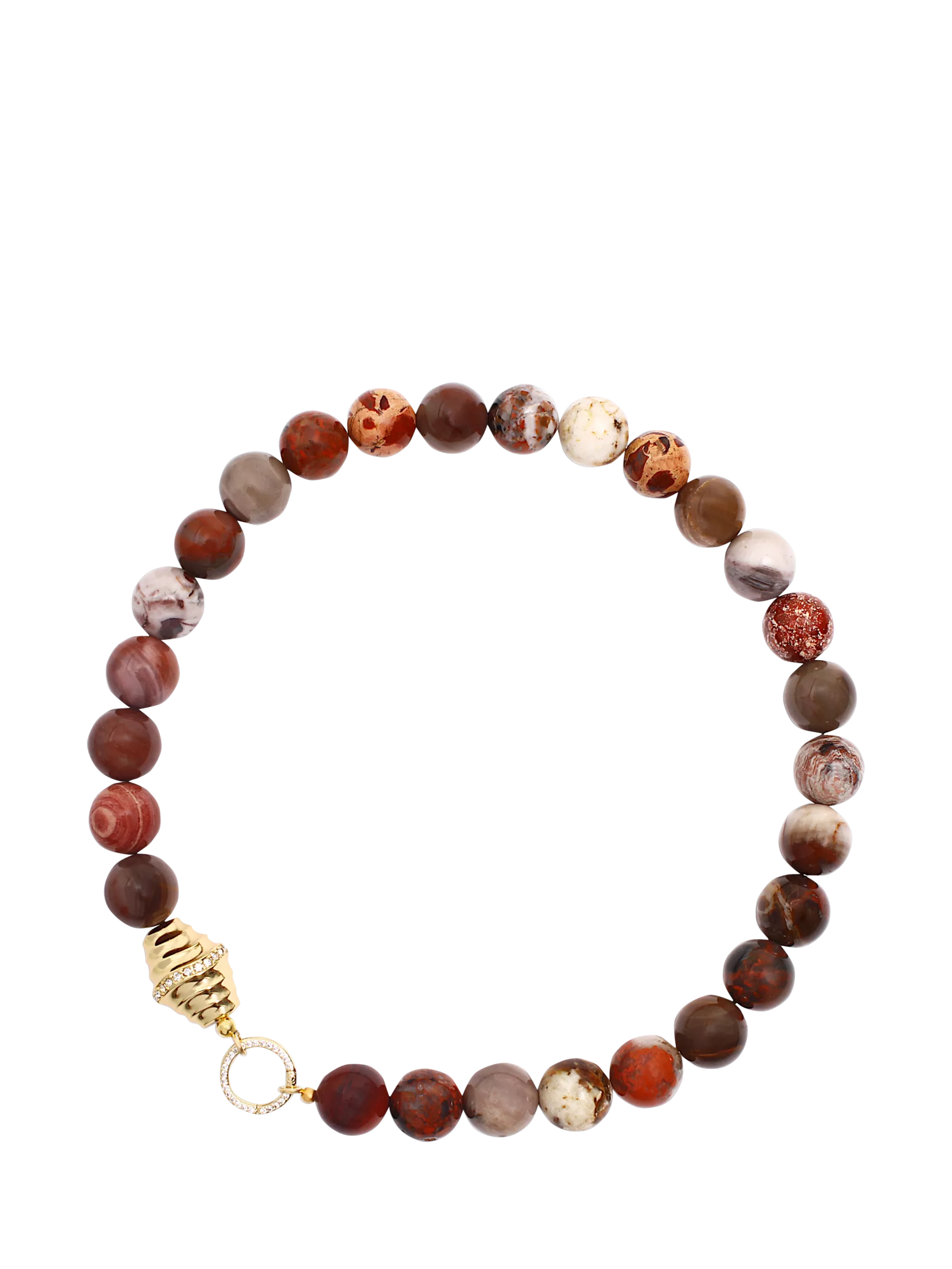 By Alona Joni beaded shell necklace gold jade - British product