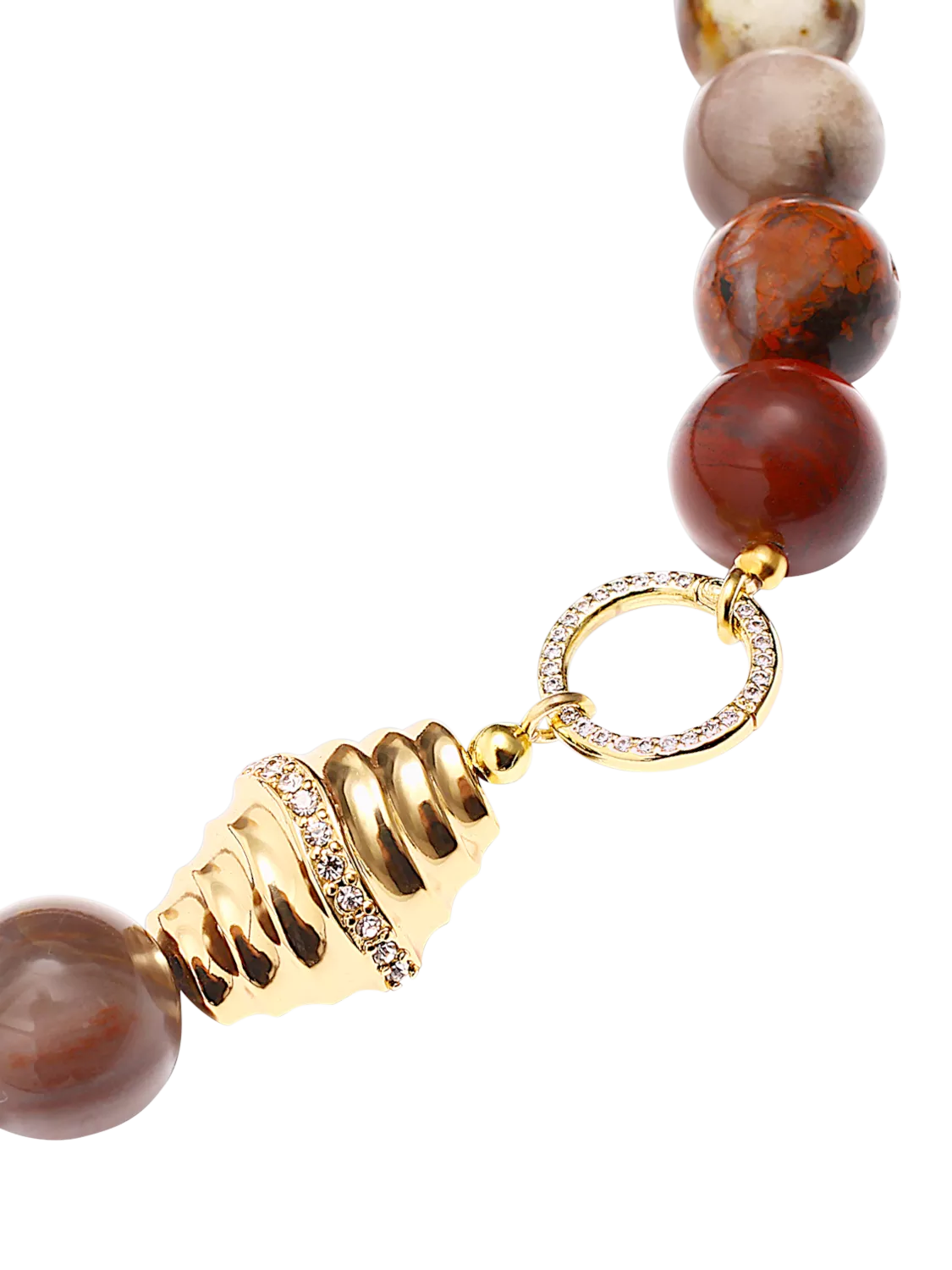 By Alona Joni beaded shell necklace gold jade - British product