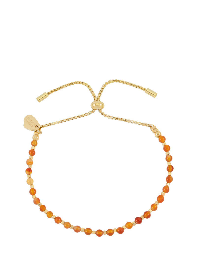 Estella Bartlett Amelia Carnelian Beaded Bracelet Gold, UK version