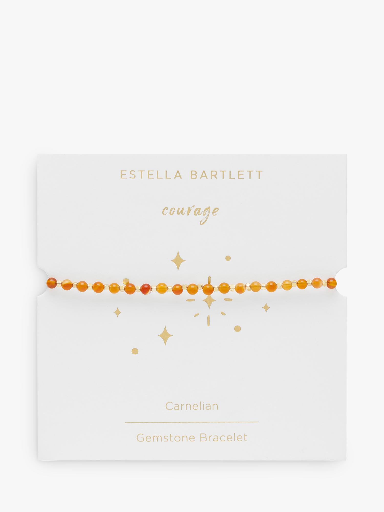 Estella Bartlett Amelia Carnelian Beaded Bracelet Gold, UK version