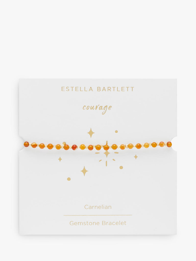 Estella Bartlett Amelia Carnelian Beaded Bracelet Gold, UK version