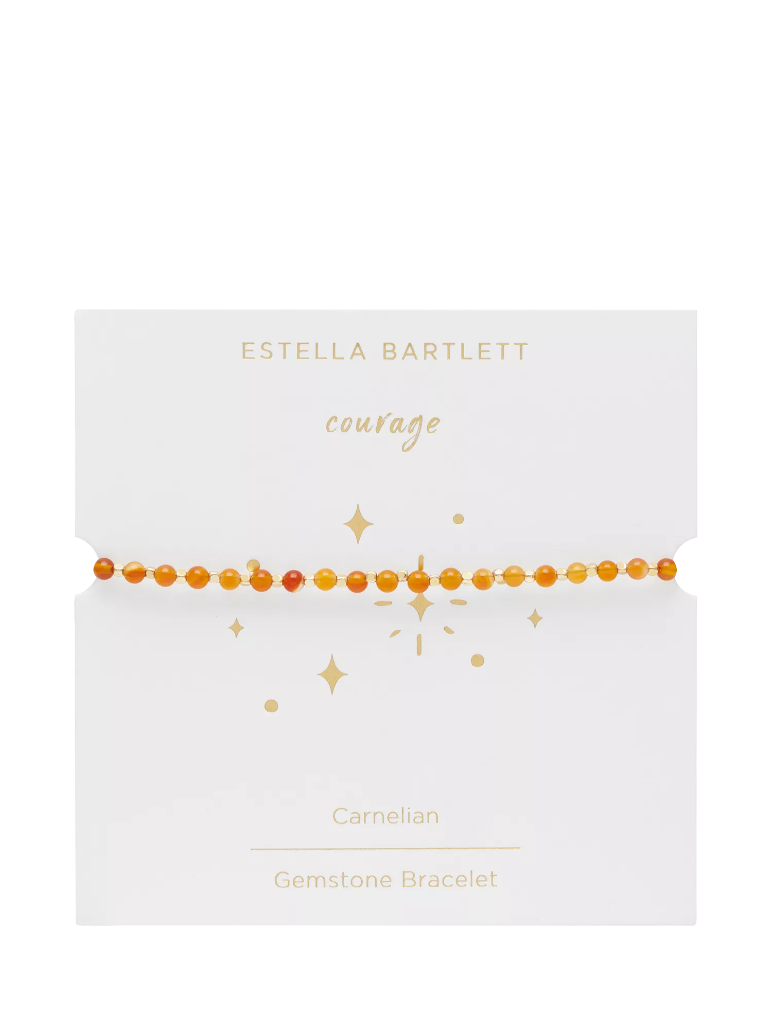 Estella Bartlett Amelia Carnelian Beaded Bracelet Gold, UK version