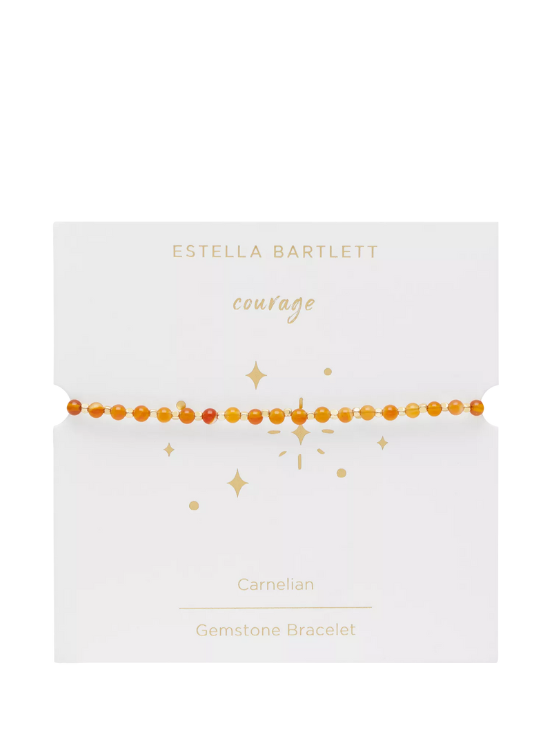 Estella Bartlett Amelia Carnelian Beaded Bracelet Gold, UK version