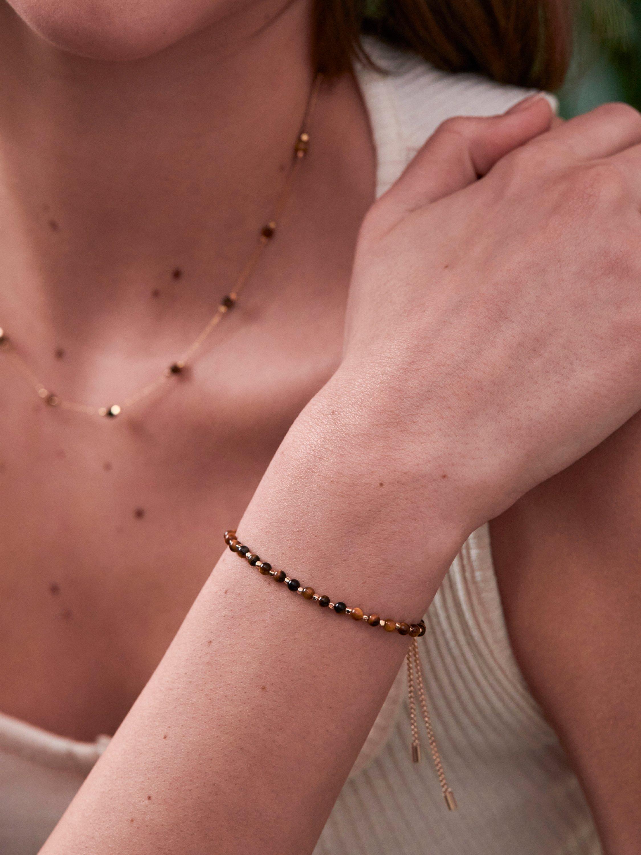 Estella Bartlett Tigers Eye bracelet gold plated 18cm (British brand)