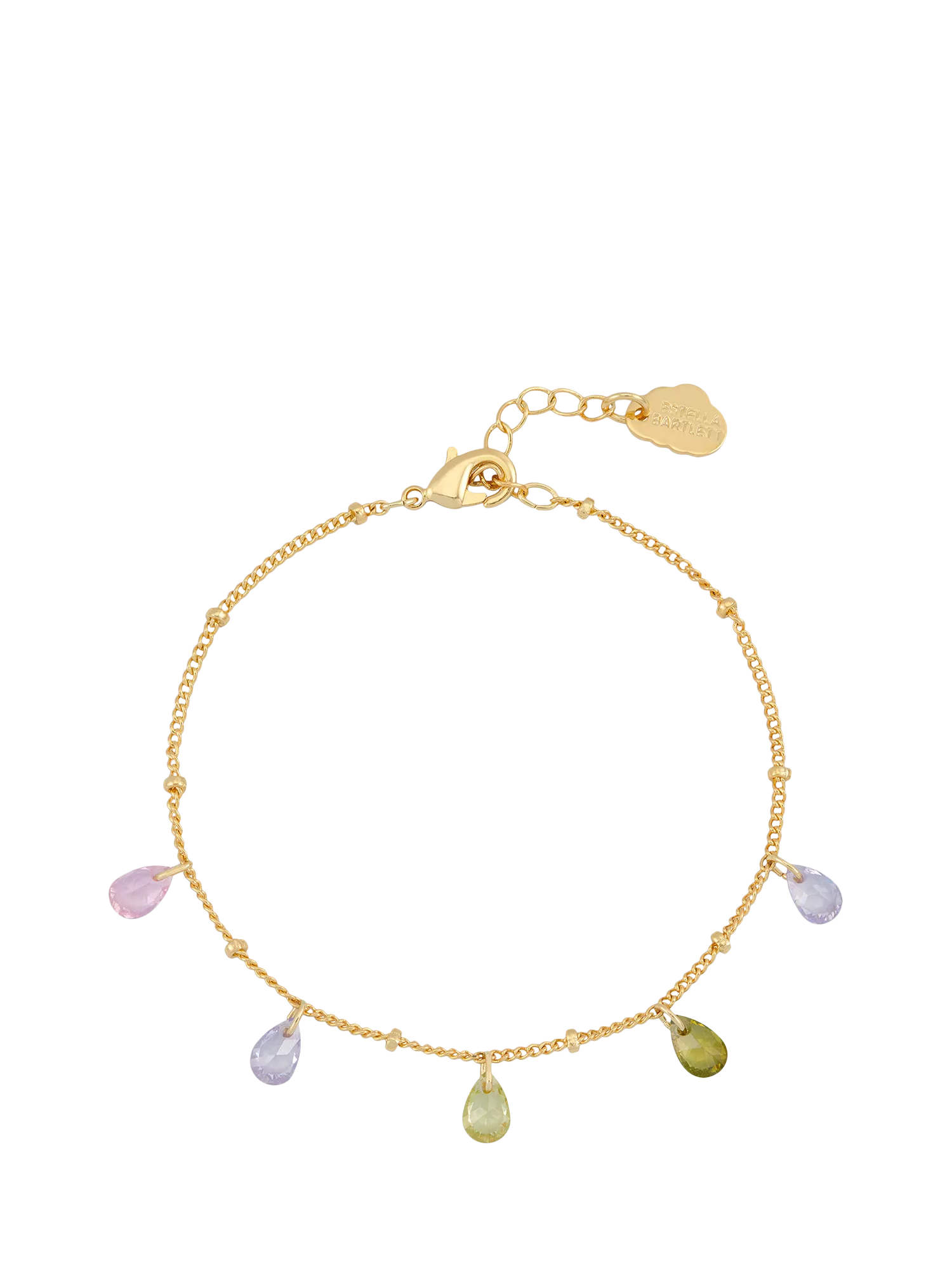 Estella Bartlett gold cubic zirconia drop chain bracelet - British product