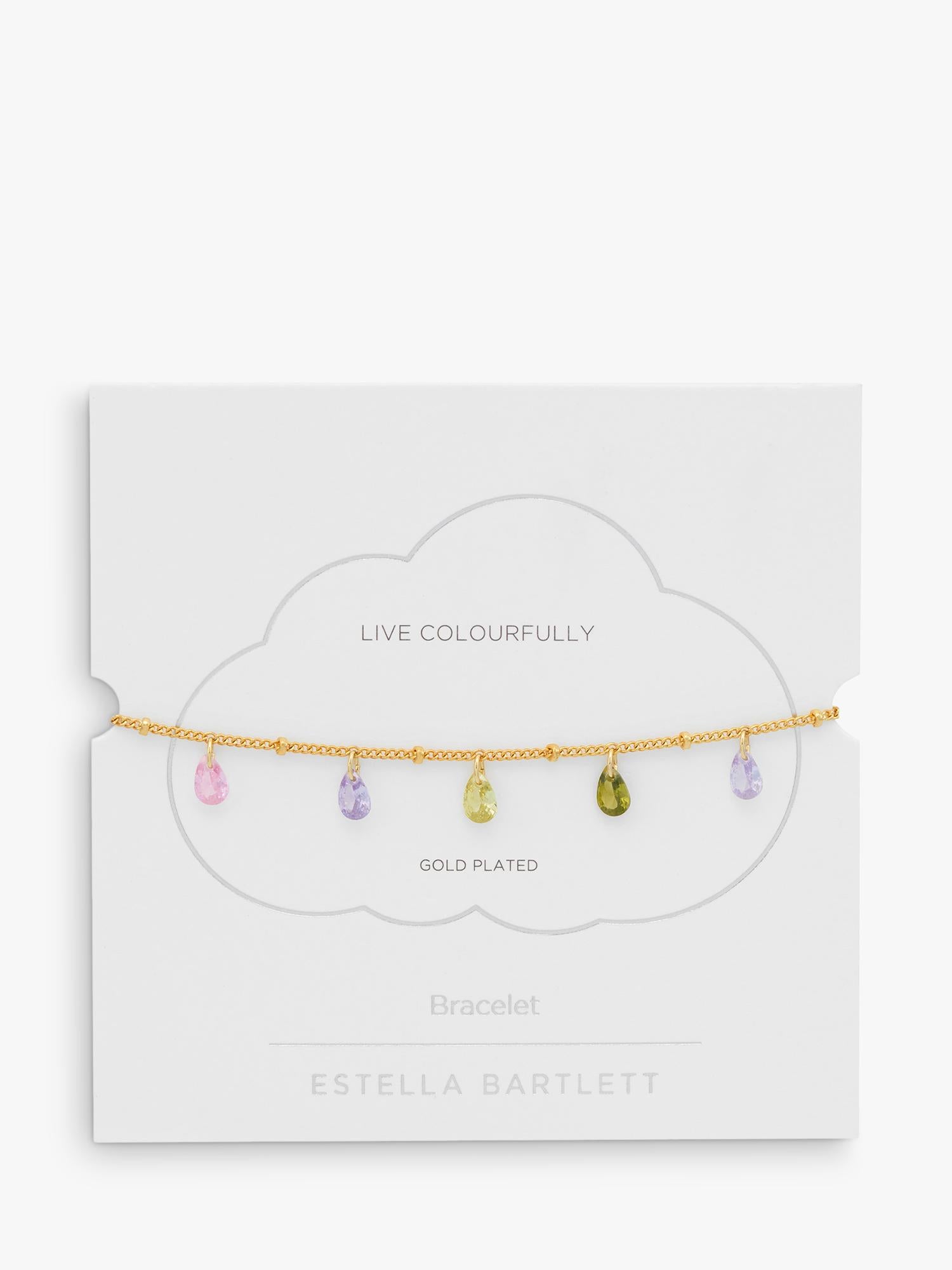 Estella Bartlett gold cubic zirconia drop chain bracelet - British product