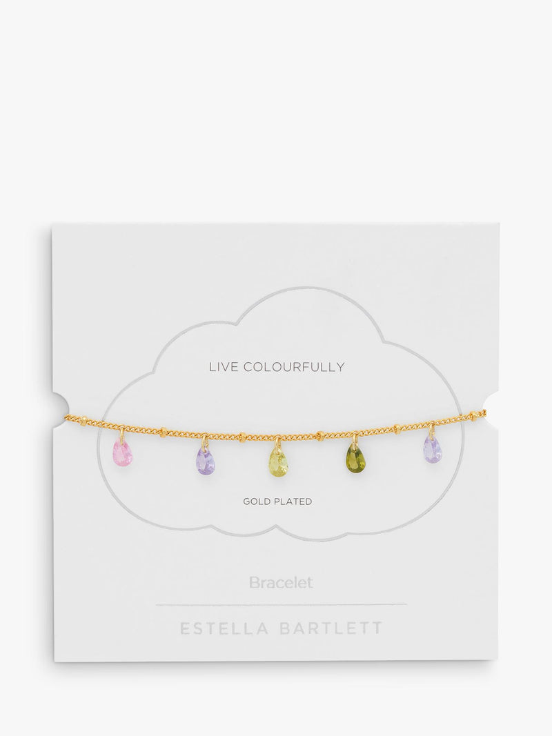 Estella Bartlett gold cubic zirconia drop chain bracelet - British product