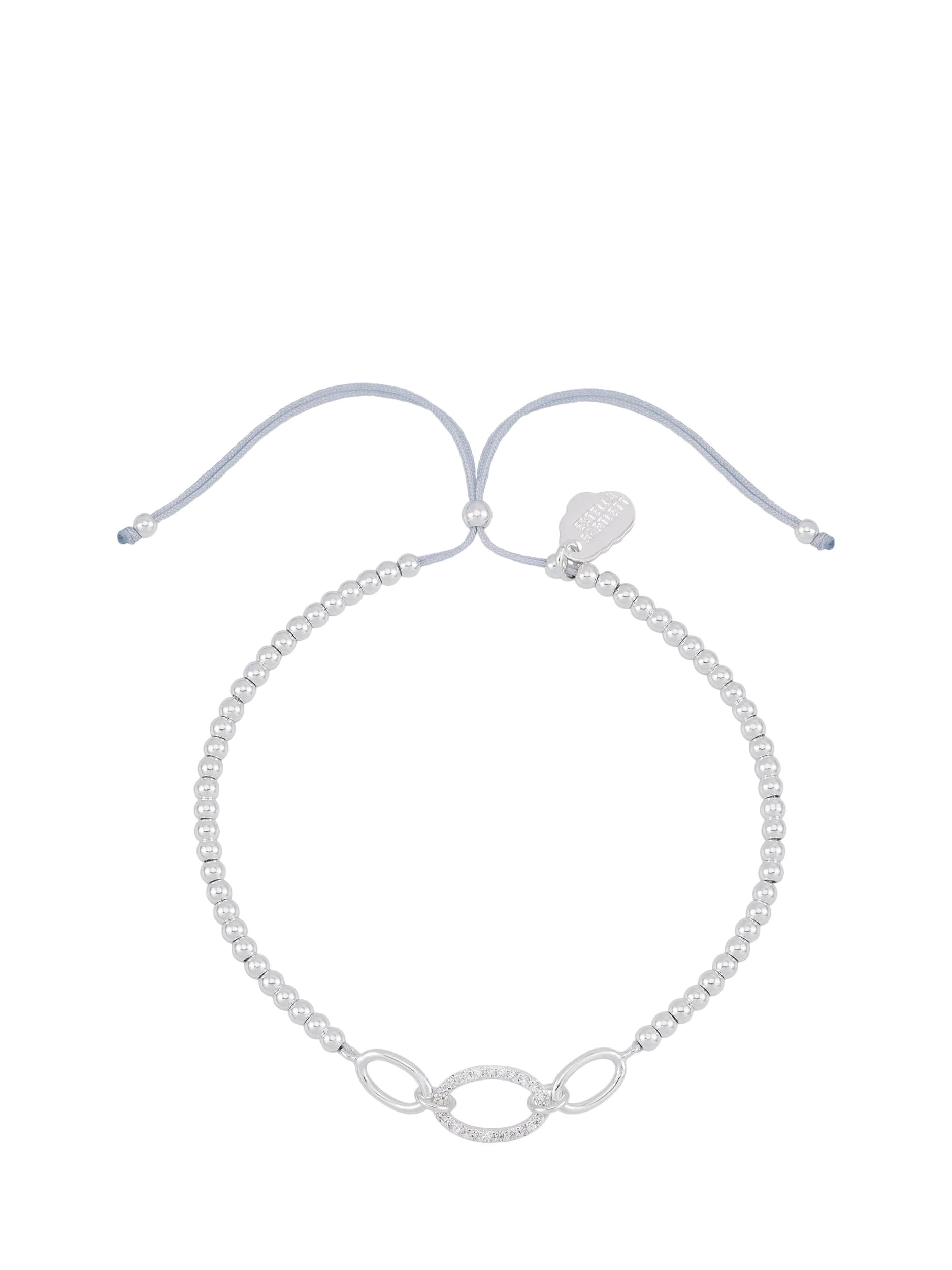 Estella Bartlett cubic zirconia oval link beaded bracelet silver - British product
