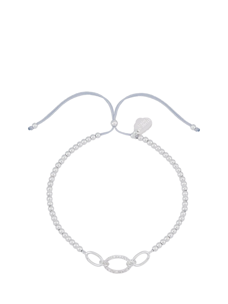 Estella Bartlett cubic zirconia oval link beaded bracelet silver - British product