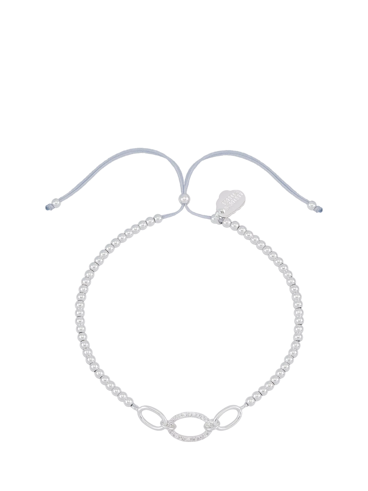 Estella Bartlett cubic zirconia oval link beaded bracelet silver - British product