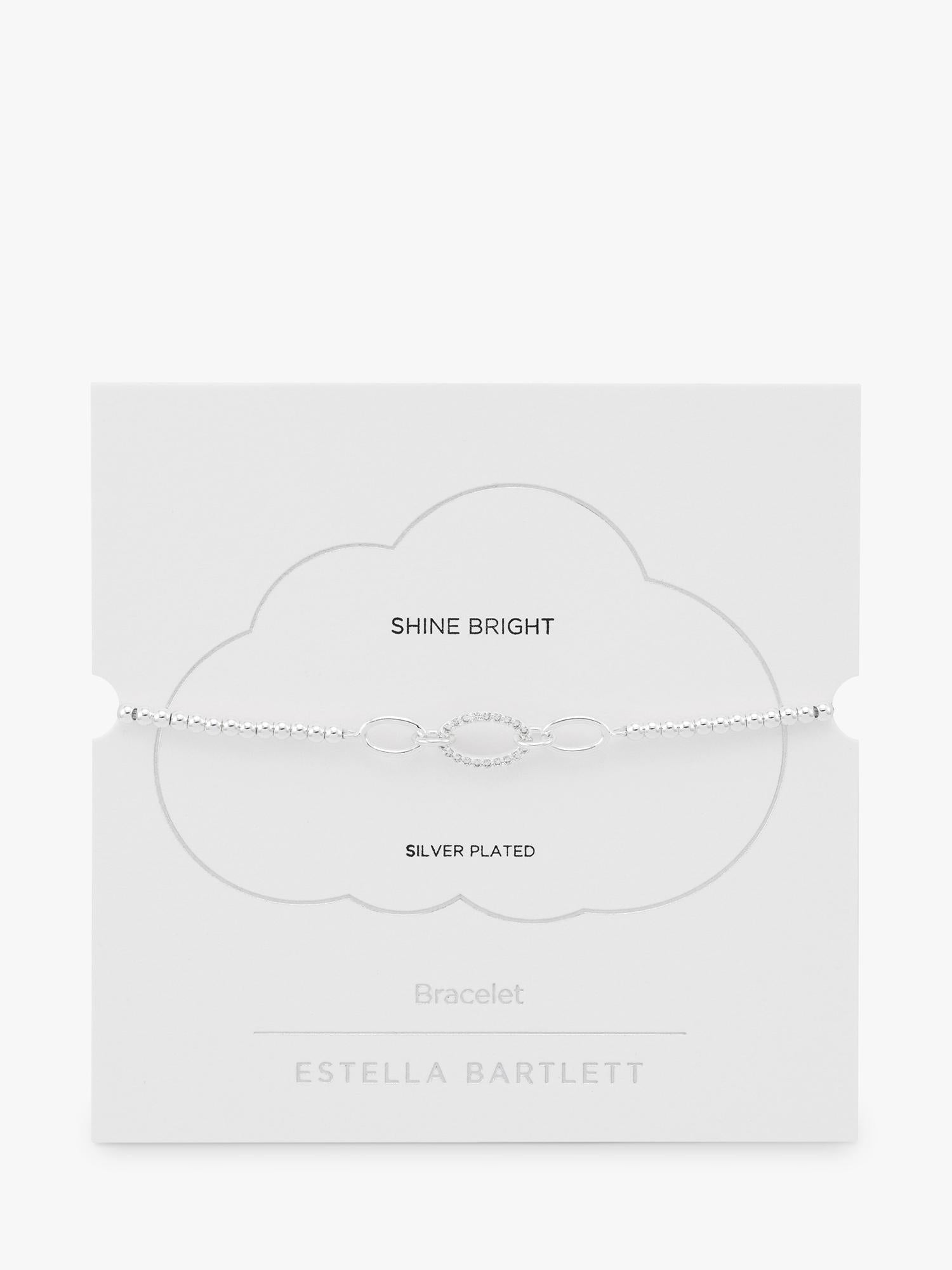 Estella Bartlett cubic zirconia oval link beaded bracelet silver - British product