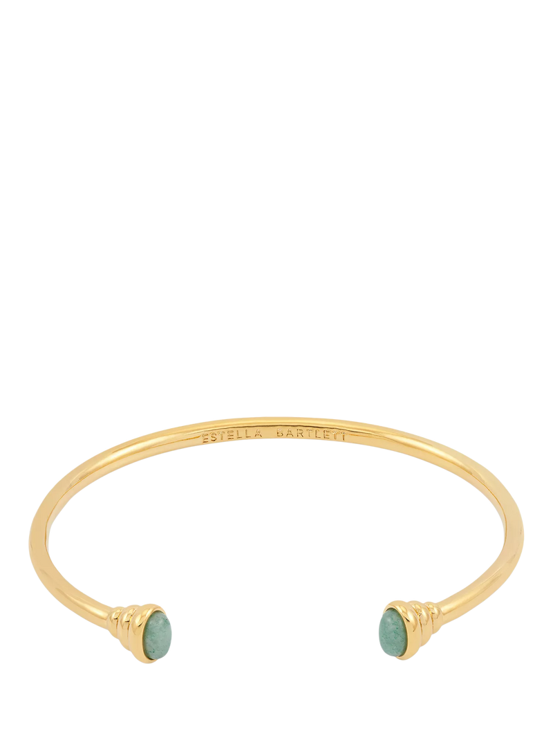Estella Bartlett gold plated aventurine open bangle - British product