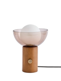 MADE Layla glass orb table lamp walnut, imported from the UK