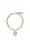 TUTTI gold chunky chain heart bracelet with adjustable length, UK version