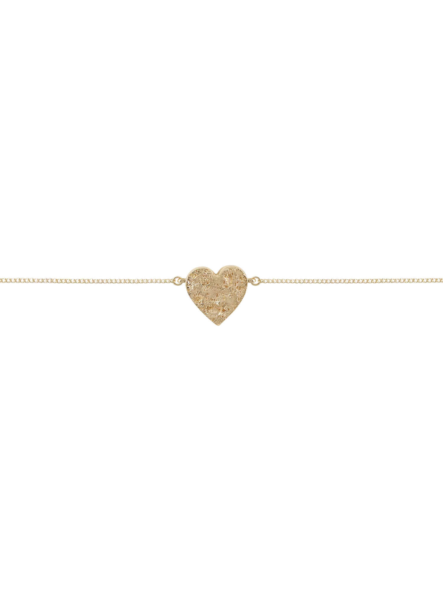TUTTI heart pendant bracelet gold plated recycled brass, UK version