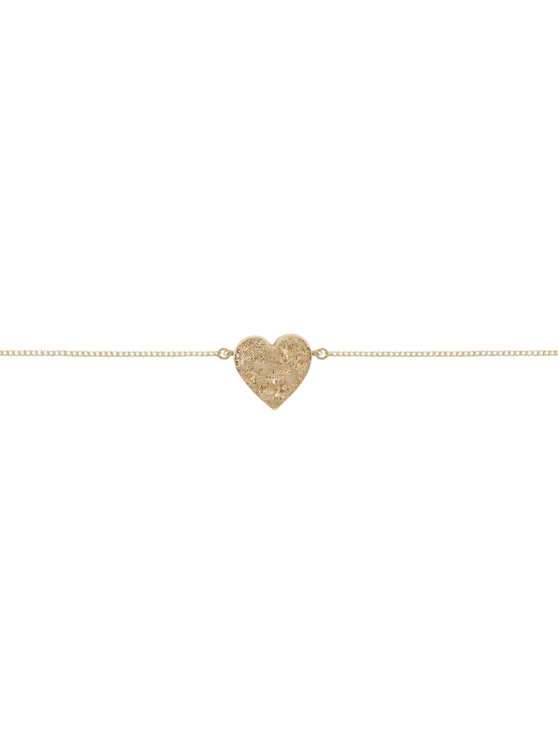 TUTTI heart pendant bracelet gold plated recycled brass, UK version