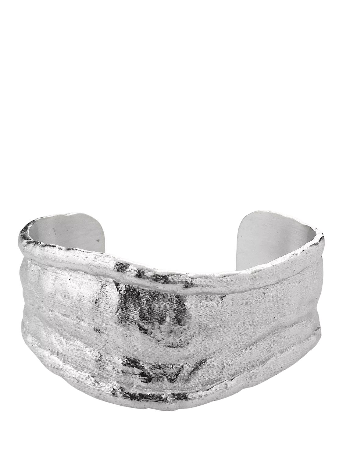 TUTTI Statement Open Cuff Bangle, Silver