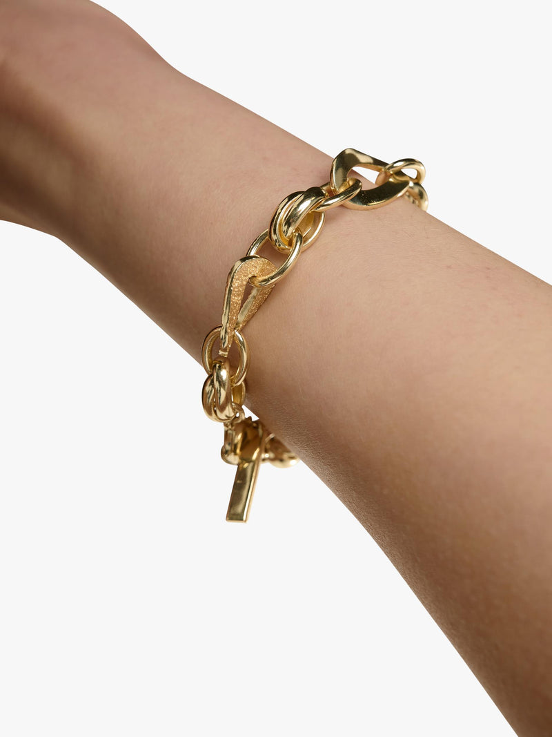 TUTTI flat waved chain bracelet in gold, UK version