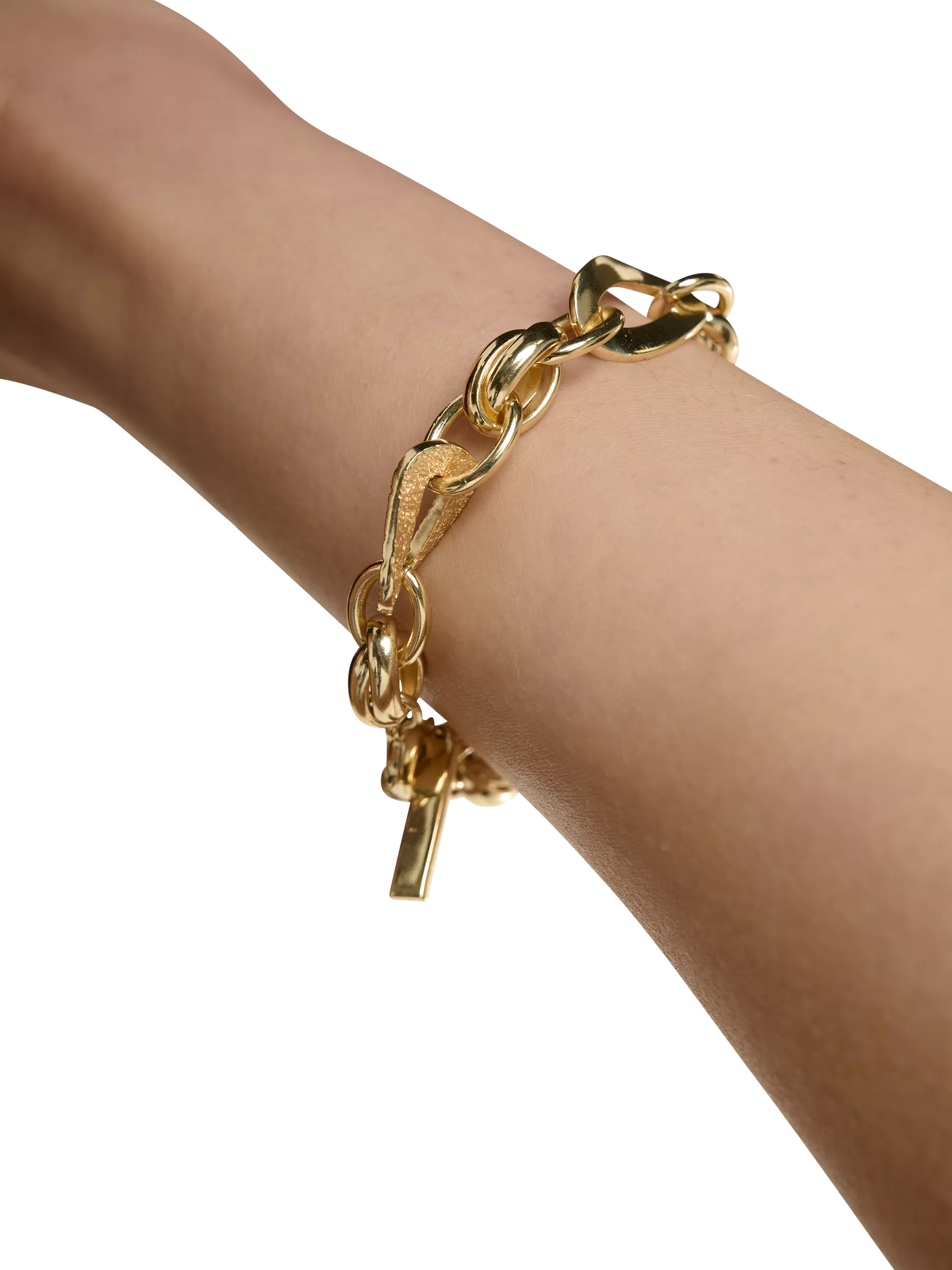 TUTTI flat waved chain bracelet in gold, UK version