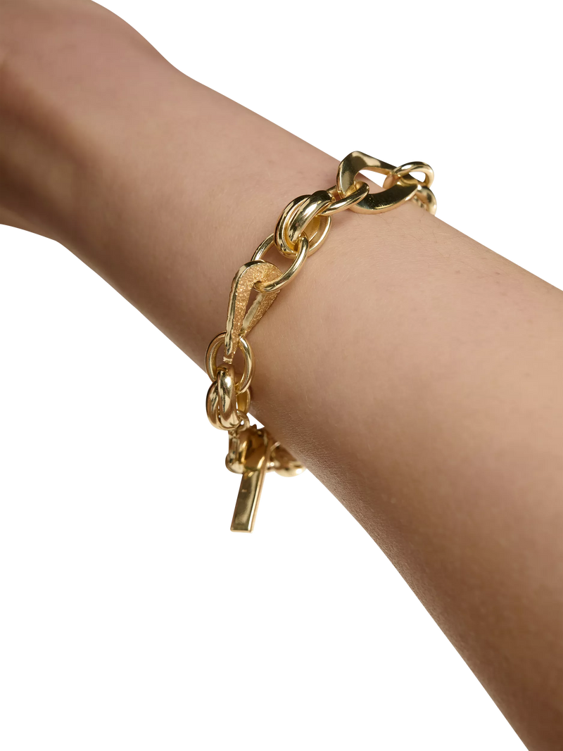 TUTTI flat waved chain bracelet in gold, UK version